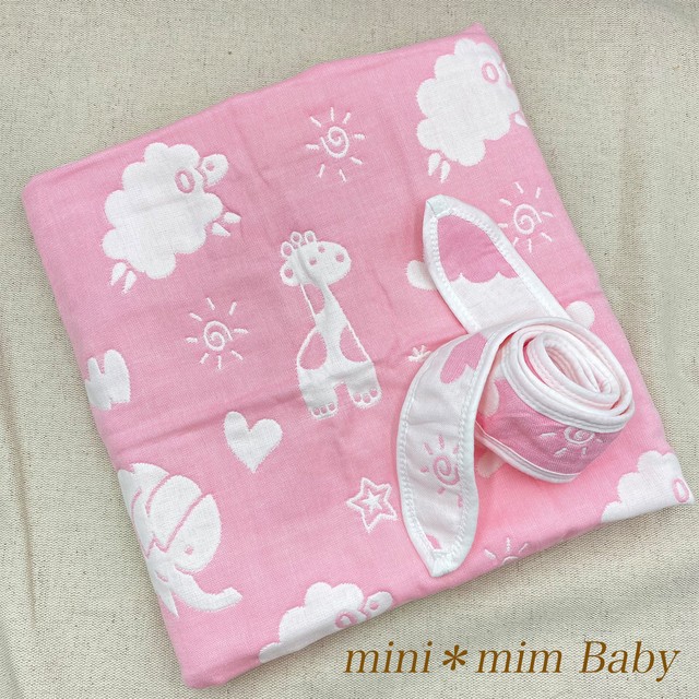 Mini Mim Baby 天然コットン100 女の子 おくるみ Mini Mim Baby