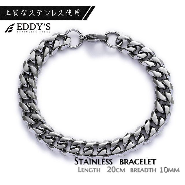 Eddy S エディーズ フィガロチェーン ブレスレット メンズ cm ステンレス ブレスレットチェーン アレルギー対応 ヒップホップ アクセサリー Eddy S アクセサリーブランド メンズブレスレット 発送迅速