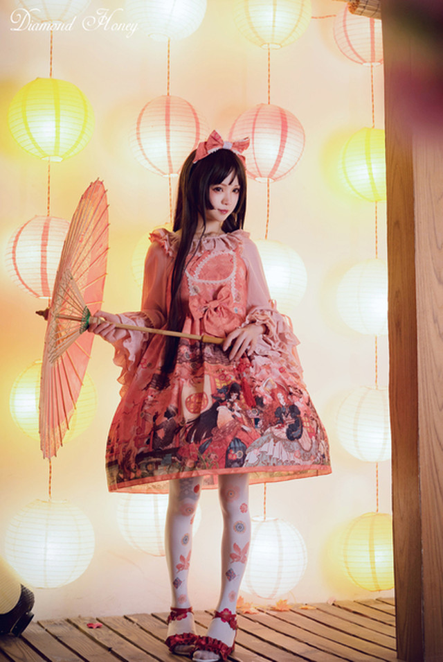 Diamondhoney 大正浪漫 大正ロマン 和ロリ 狐の嫁入り ロリィタ ジャンスカ ワンピース Pampompum1