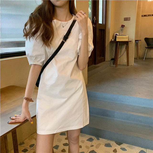 シンプルパフスリーブワンピース 韓国レディースファッション通販 Krex ケーレックス