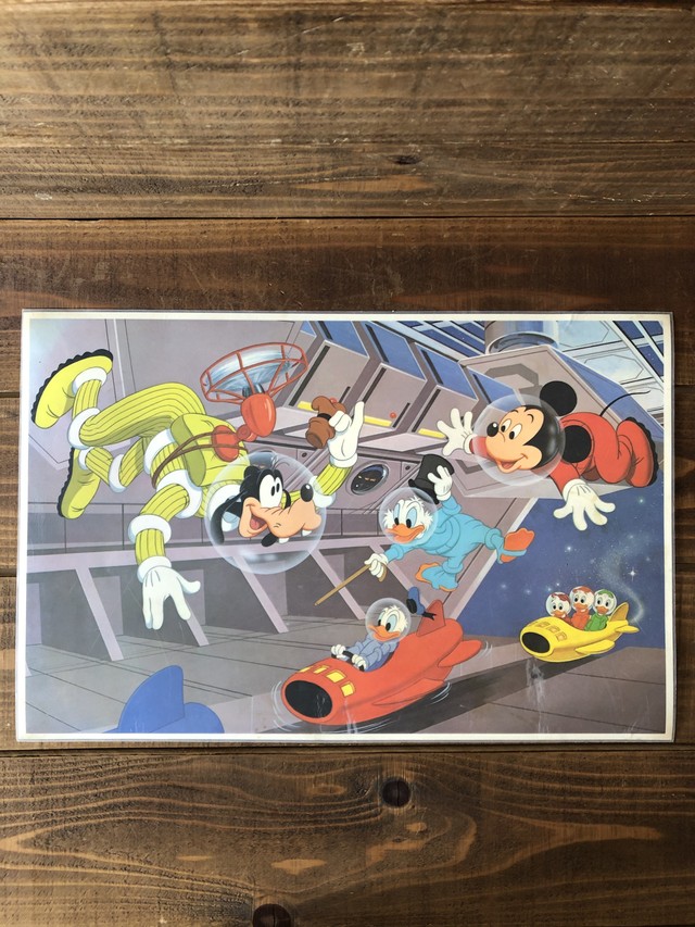 Disney Vinyl Place Mat Space ランチョンマット プレースマット ミッキー 地図 Map ビンテージ Motorrock Kustomshop Fu Z Korner