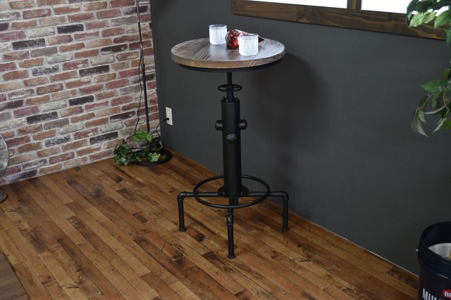 Smoky Bar Table BLK / ヴィンテージスタイル スモーキー バーテーブル / ブラック