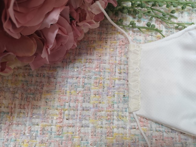 マーガレットレースマスク ノーズワイヤー入り ラウンドレースマスク 接触冷感マスク Uvマスク 日焼けマスク おしゃれマスク 夏のマスク 熱中症マスク マスク涼しい 日本製マスク おしゃれハンドメイドマスク 抗菌銀イオンマスク かわいい大人女性用 マスク