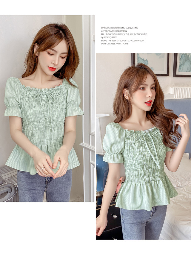 トップス レディース 夏 安い ランキング 半袖 おしゃれ 種類 赤 オフィス 大きいサイズ オシャレ オフィスカジュアル 韓国 かわいい 可愛い 海外 カジュアル きれいめ 着回し 着痩せ 切り替え 黄緑 首 シンプル ギンガムチェック トップス ブラウス レディース 25
