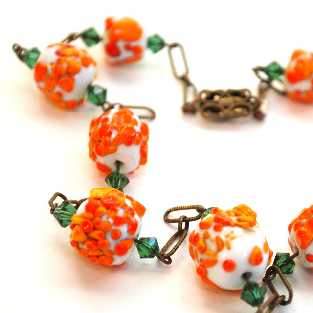 手作りガラスビーズ ネックレス フランス アンティーク雑貨店 オップラー