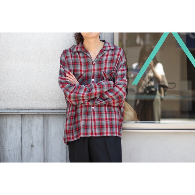 1960 S Arrow レーヨンオンブレチェックシャツ Ot 0172 Cv