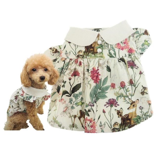 Sale 25 Off ワンピース P272 花柄 白 秋桜 鳥 マーガレット シンプル 犬の洋服 服 ペット 犬 Dog ドッグ おしゃれ かわいい 送料無料 返品交換不可 Moana