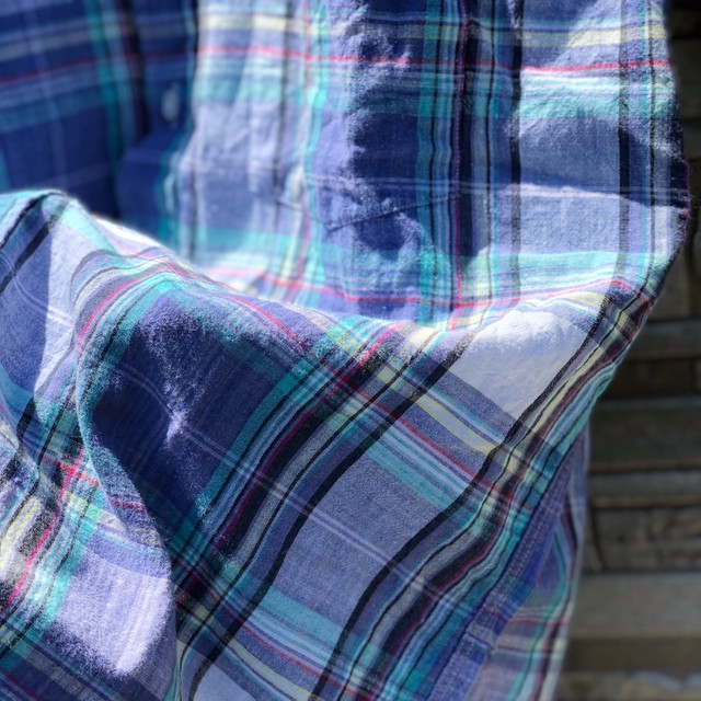 半袖 マドラスチェック シャツ Mill