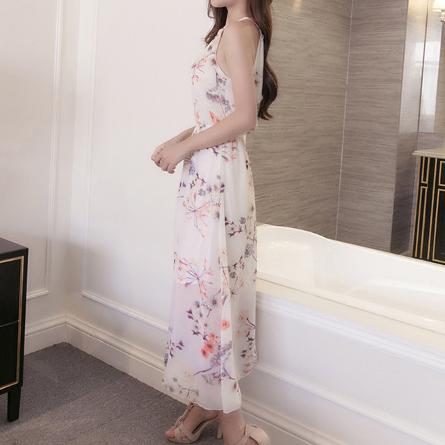 ワンピース ロングワンピース フラワーワンピース ワンピース フラワー 花柄 かわいい フェミニン カジュアル 夏 リゾート G398 Sanstyle