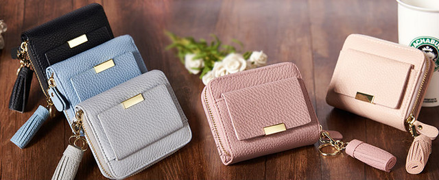 Wmc0005 可愛い 財布 ミニ財布 レディース ウォレット 三つ折り 財布 ミニ レディース 財布 レディース かわいい 黒 水色 グレー 小銭入れ 財布 Choacloset