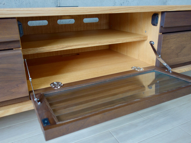 匠デザイン 無垢 Tvボード ハイタイプ ライト テレビボード ローボード ナチュラル 木製 幅125 おしゃれ 北欧モダン ウォールナット天然木 Natural Furniture Collection