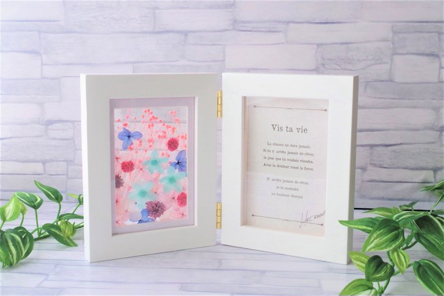 スケルトンフォトフレーム 写真立て メッセージカード付き 文字入れ可能 プリザーブドフラワー ラッピング無料 無料包装 水色 ピンク 透明 プリザポルト Preserporte プリザーブドフラワー専門店