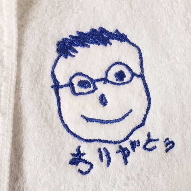 母の日父の日 手書きイラスト入り今治エコタオルフェイスタオル 165 Towelyuyu