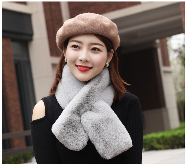 全14色 マフラー ミニサイズ スカーフ うさぎ もこもこ 秋 冬 可愛い 小物 スヌード 韓国 オルチャン Like Fashion