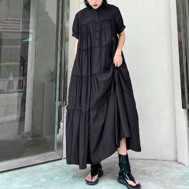 ロングワンピース シャツワンピース Aライン ロング マキシ フレア 半袖 ワンピース 体型カバー リゾート 春夏 夏 ロングワンピース シャツ ワンピース Aライン ロング マキシ フレア 半袖 Leaflower 001 リーフラワー レディースファッション専門店