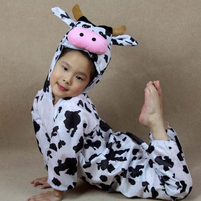 コスプレ 動物 牛 ハロウィン クリスマス パーティー 男の子 女の子 Cow コスチューム 130 Humming K