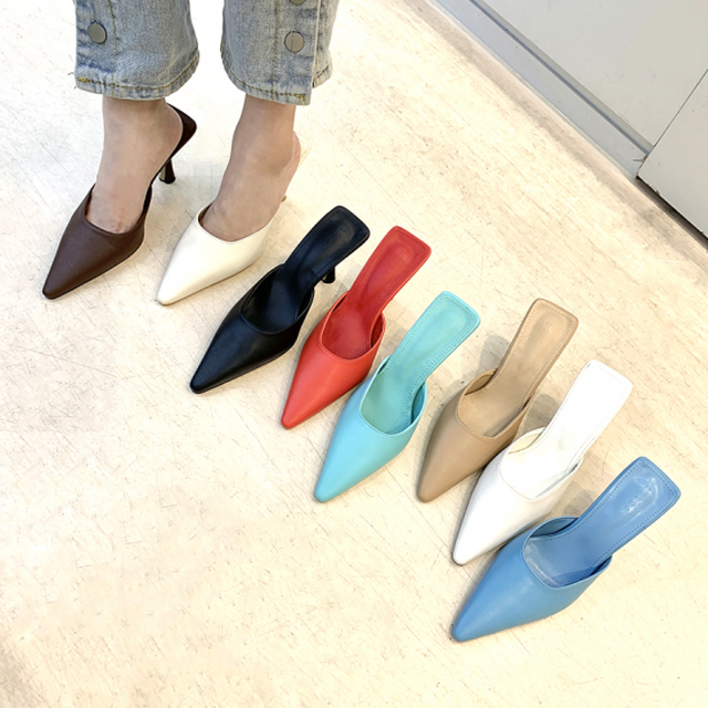 サンダル レディース サンダル オフィス サンダル ヒール ミュール ピンヒール ポインテッドトゥ サンダル レディース サンダル オフィス サンダル ヒール ミュール ピンヒール ポインテッドトゥ Leaflower 001 リーフラワー レディースファッション専門店