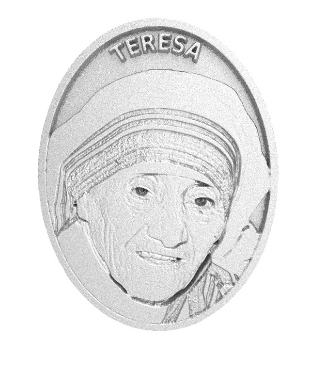 マザー テレサ 聖女 カメオ ピンバッチ プラチナ ハンドメイド カメオ専門店