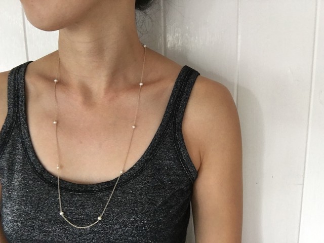 Makaha フレッシュウォーターパールのロングチェーンネックレス Alohabyzoom