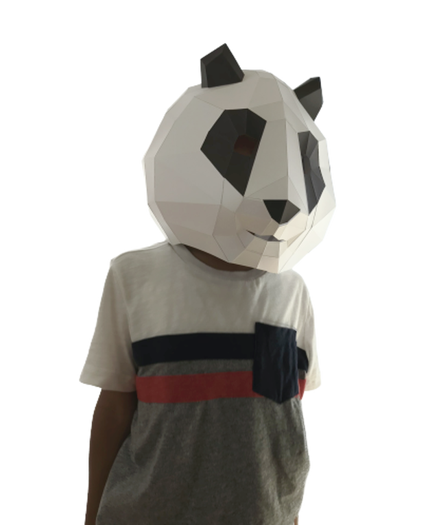 ぱんだ パンダ マスク 子供用 かぶりもの 手作り人気動物シリーズ かぶれますく ハロウィン仮装衣装にも 送料込 Panda 3d Mask Papercraft For Kids Diy かぶれますく かぶりもの 被り物 動物マスク手作りペーパークラフト おもしろ 面白い かわいい仮装