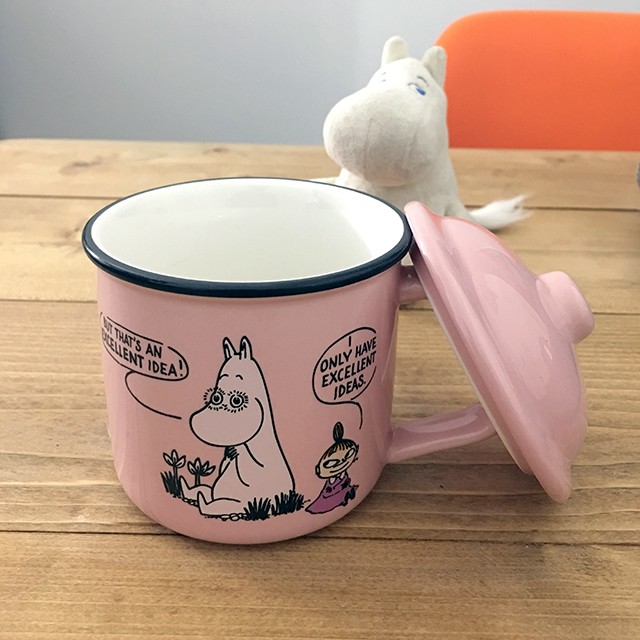 ムーミン Moomin マグカップ 蓋付き ピンク Trolldesign