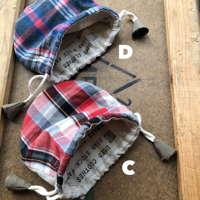 ミリタリーファブリック 古着リメイク 巾着ポーチ Easyskanking