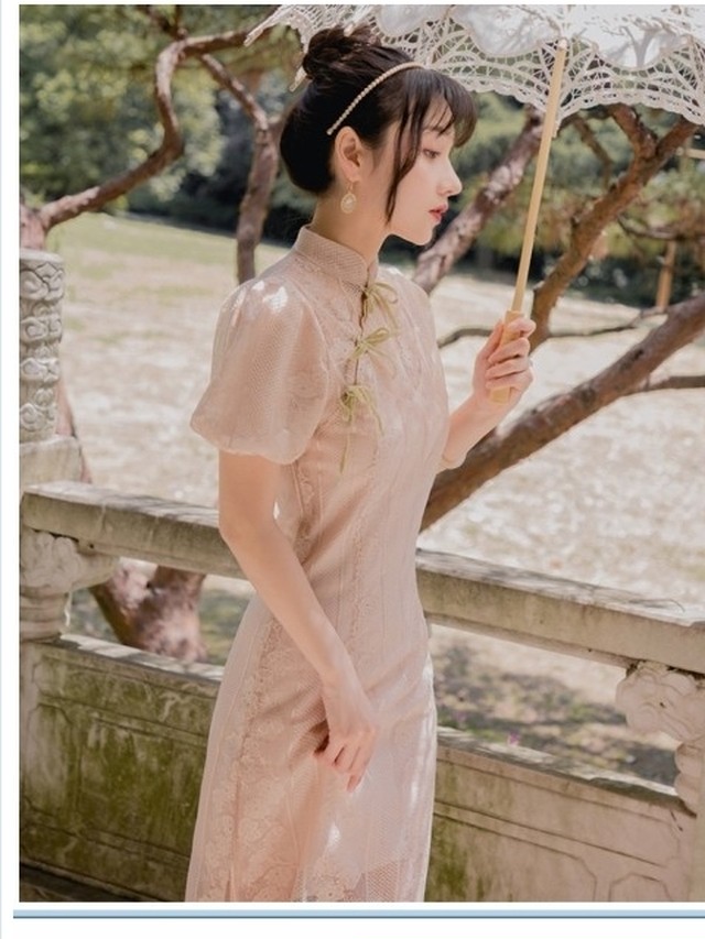 チャイナドレス風 ワンピース チャイナドレス ワンピース チャイナ風服 中華服 半袖 ロング丈 大きいサイズ S M L 3l 普段着 パーティー Basecamp49