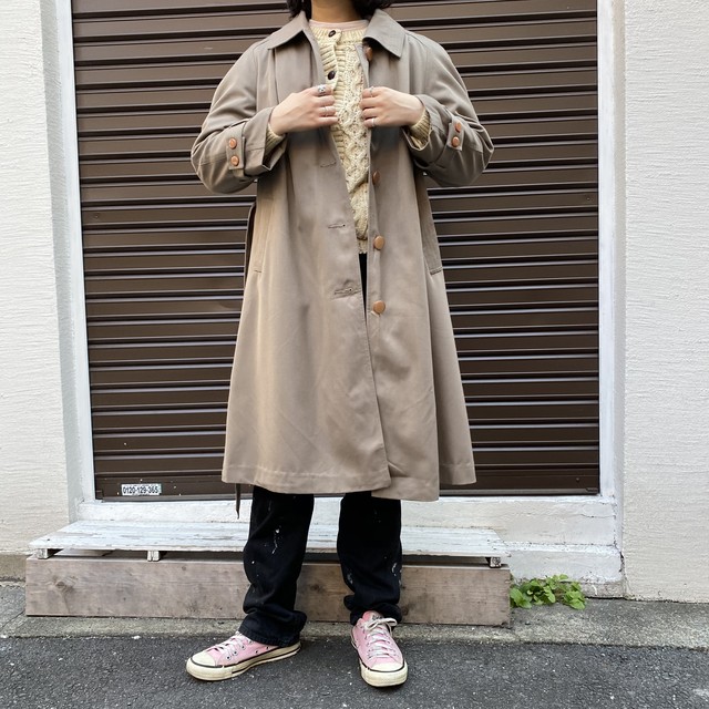 あったかライナー付き ステンカラーコート 茶 高円寺古着 Slut Albatross Vintage