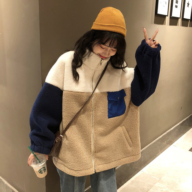 秋冬新作 ボアブルゾン レディース 韓国 オルチャン プチプラ カジュアル アウター 人気 ストリート ゆったり ボアジャケット かわいい 暖かい ボリューム Cd57 Idear
