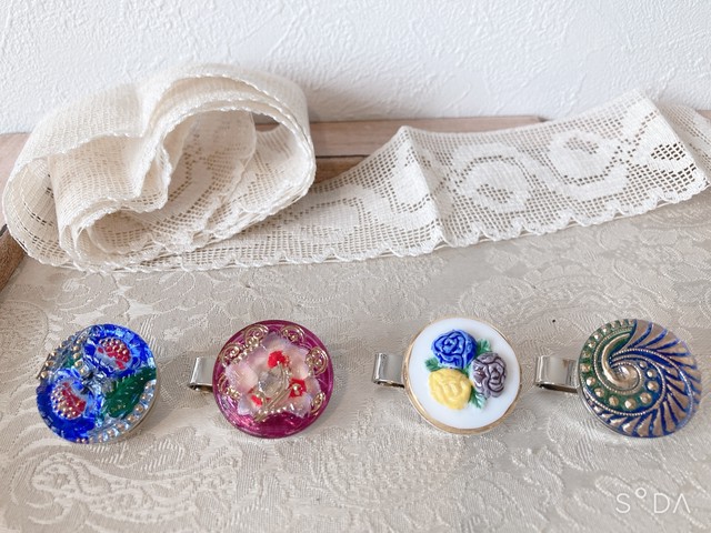 ゴルフマーカー チェコガラスボタンでおしゃれ ある町の狭小雑貨店 Ilo イロ