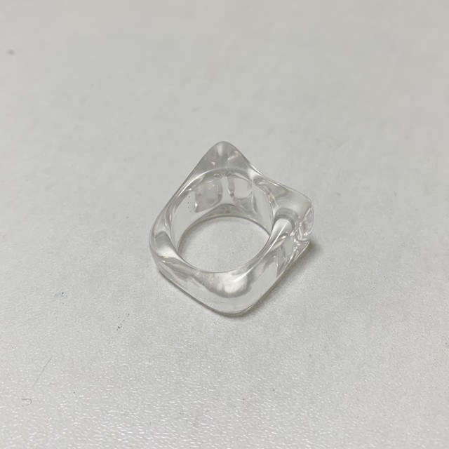 Clear Block Ring クリア リング 透明 S O L