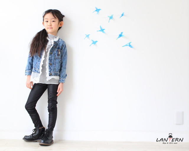 レース デニムジャケット Gジャン レース刺繍 ブルゾン ジャケット キッズ服 ベビー服 90 100 韓国子供服 子供服 Lantern ランタン