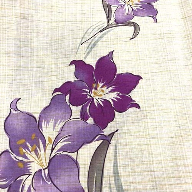 浴衣 綿麻 おしゃれ レディース ゆかた ベージュ ゆり 花柄 百合 和風 着物 和装 和服 夏物 花火大会 お祭り Yukata Kimonoroman Yukiya