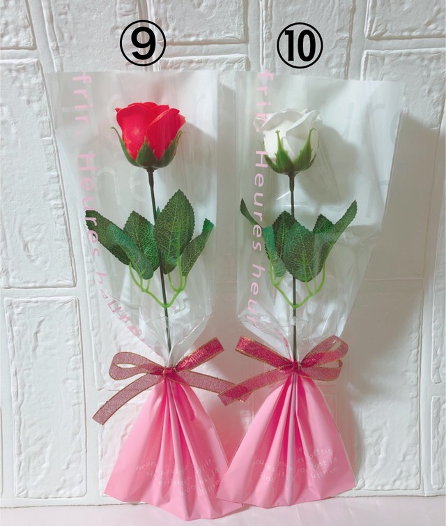 フレグランスソープフラワー 一輪ブーケ３本セット 天使からの贈り物 エンジェライト