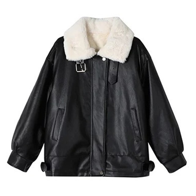 【Cat & Parfum】Eco Fur & Leather Jacket