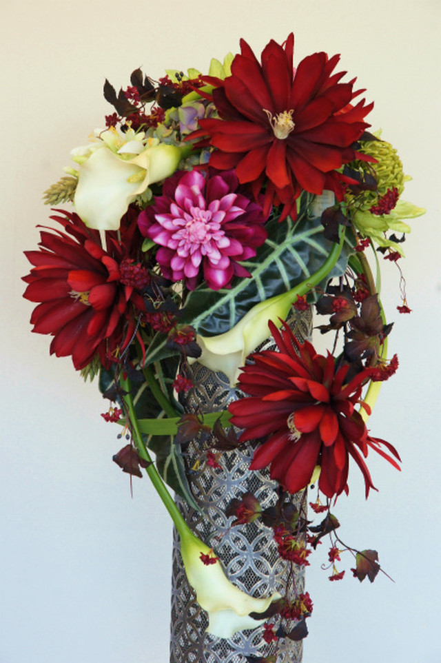 人気のアートフラワー大きいアレンジメントアイアンスタンドお好きな色合いでオーダーｏｋ ハレルゥガーデン