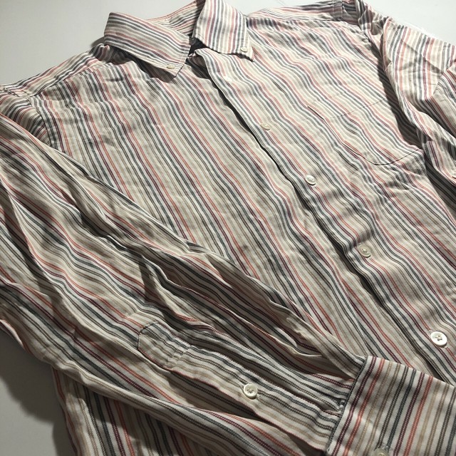 Paul Stuartポールスチュアート マルチストライプ シャツ 黄色い古着屋