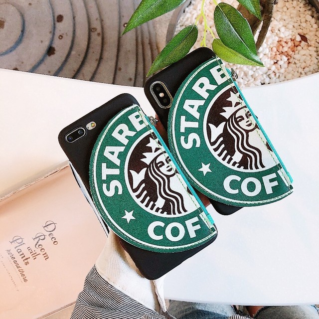 Starbucks Iphone 7 8 7plus 8plus X 用 ケース カバー ポーチ 財布 スターバックス 小物 入れ カード 折りたたみ 収納 アイホン アイフォン スタバ 10 Mmmc