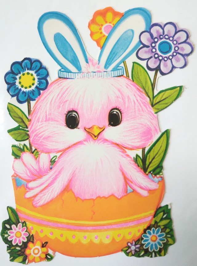 Easter Die Cut Paper Ornament ピンクのヒヨコ イースター ダイカット オーナメント イースターエッグ 飾り付けインテリア Linus Blanket