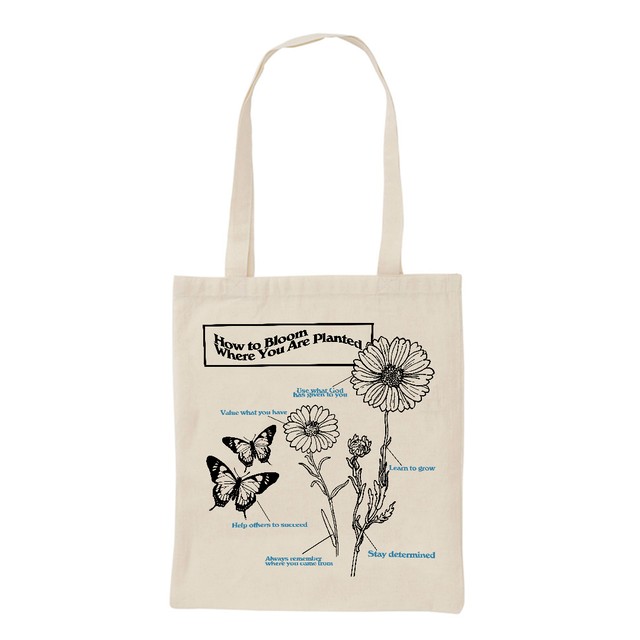 【Cat & Parfum】How to Bloom Where You Are Planted Cotton Mini Tote Bag