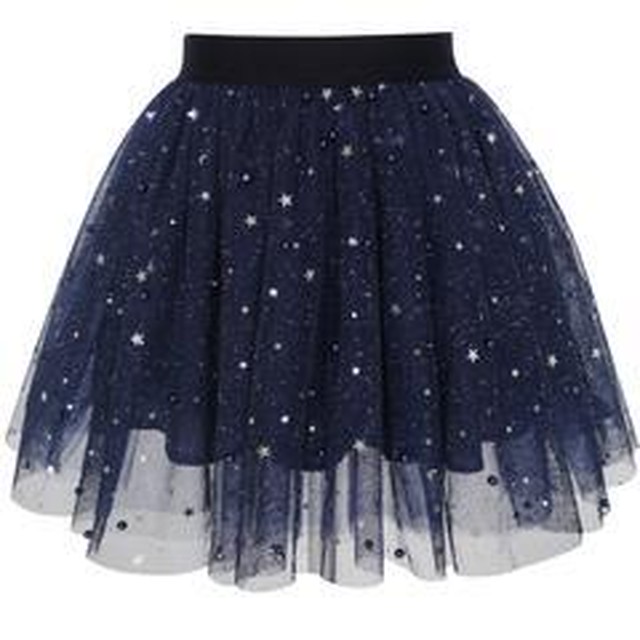 《school collection》 Skirt Navy Blue Pearl Stars Sparkling Tutu Dancing(送料無料)