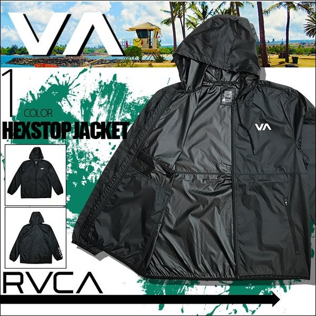 Ba041 750 ルーカ ジャケット メンズ カジュアル ブランド 運動 スポーツ 防寒 おしゃれ ブラック ロゴ Xl Hexstop Jacket Rvca Beachdays Okinawa