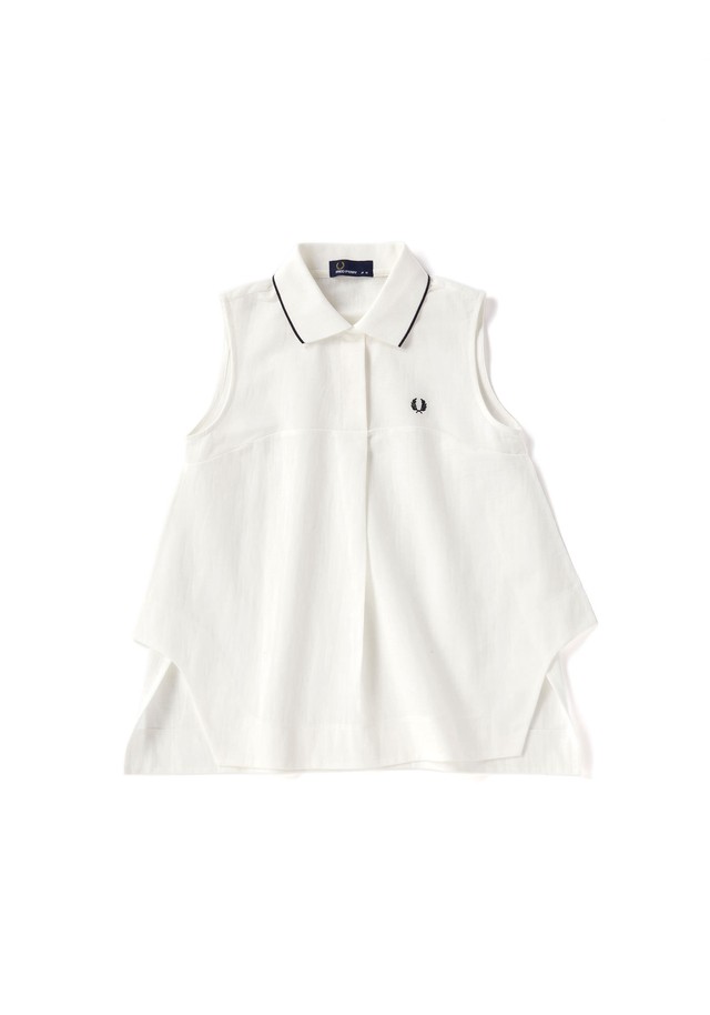 フレッドペリー Fred Perry F52 10 Women Sleeveless Shirt ノースリーブシャツ White ００８ ゼロ ゼロ エイト