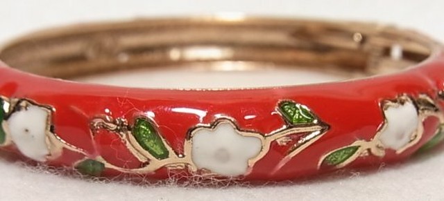 エナメルの花柄クランパーブレスレット アクセサリーのセール通販 4639br Nutsセールショップ ちゃんとアクセサリー ヴィンテージ アクセサリー通販