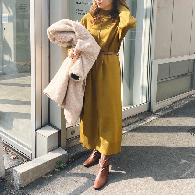 ベルト付きバックスリットワンピース ｍサイズ Every Very Niceclaup