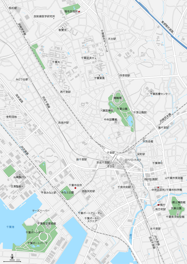 千葉 千葉駅周辺 イラストレーターデータ Eps 地図素材をダウンロードにて販売するお店 今八商店