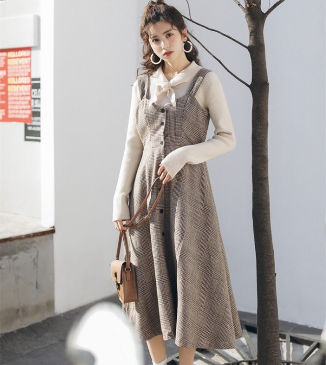 お取り寄せ商品 グレンチェックワンピース Miicouture