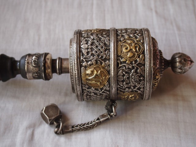 チベット 銀製鍍金マニ車 旅する骨董屋 喜八 Kihachi Antique