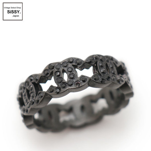シャネル ココマーク リング 指輪 ラインストーン ガンメタル ブラック 09p 13号 Chanel Chanel アクセサリー専門店