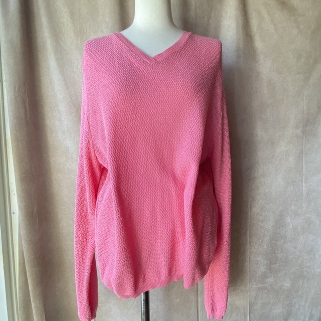 90s Usa Pendleton Pink Cotton Knit レトロピンクのコットン春ニット ヴィンテージ古着とレトロワンピース Mother Meets